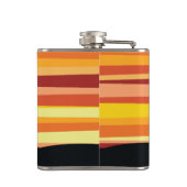 Geometrischer Sonnenuntergang Flachmann (Rückseite)