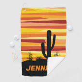 Geometrischer Sonnenuntergang Golfhandtuch (Insitu)