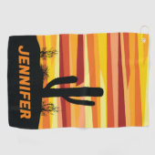 Geometrischer Sonnenuntergang Golfhandtuch (Horizontal)