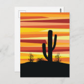 Geometrischer Sonnenuntergang Postkarte (Vorne/Hinten)