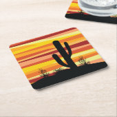 Geometrischer Sonnenuntergang Rechteckiger Pappuntersetzer (angewinkelt)