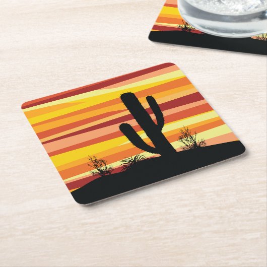 Geometrischer Sonnenuntergang Rechteckiger Pappuntersetzer (angewinkelt)