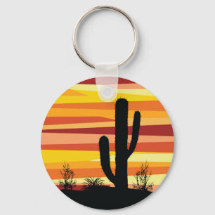 Geometrischer Sonnenuntergang Schlüsselanhänger