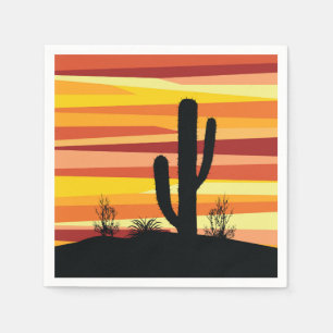 Geometrischer Sonnenuntergang Serviette