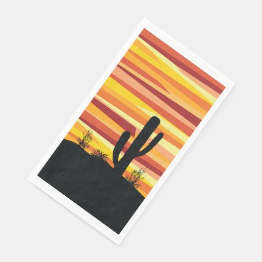 Geometrischer Sonnenuntergang Serviette (Ecke)