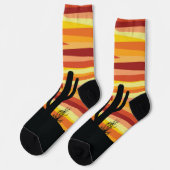 Geometrischer Sonnenuntergang Socken (Linkes Detail)