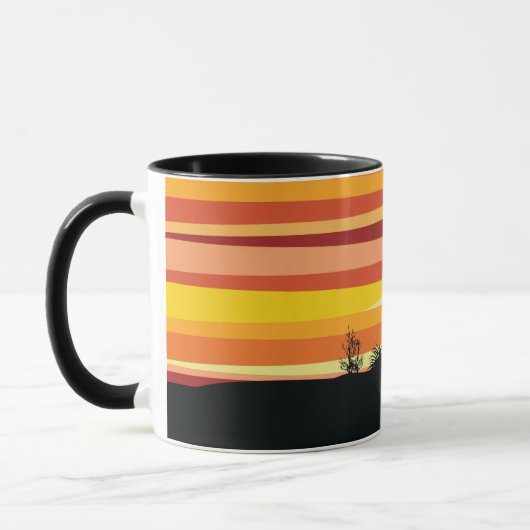 Geometrischer Sonnenuntergang Tasse (Links)