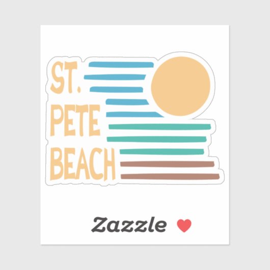 geometrischer Sonnenuntergang von St. Pete Beach F Aufkleber (Blatt)