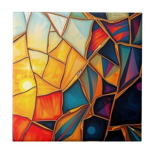 Geometrischer Spiegel B Fliese (Vorderseite)