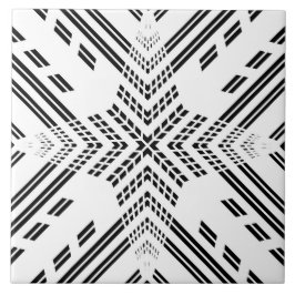Geometrischer Stern für Schwarz und Weiß Fliese