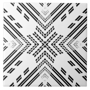 Geometrischer Stern für Schwarz und Weiß Fliese