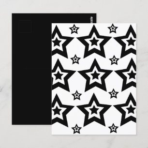Geometrischer Stern Schwarz-Weiß Geometrischer Ste Postkarte