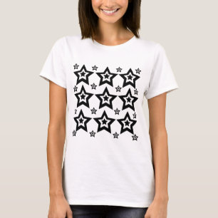 Geometrischer Stern Schwarz-Weiß-Geometrischer Ste T-Shirt