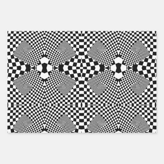 Geometrischer Stil der optischen Illusion im Schac Geschenkpapier Set (Vorderseite 3)