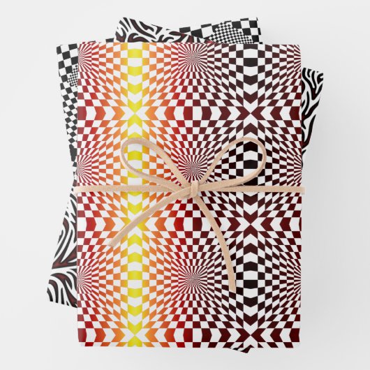 Geometrischer Stil der optischen Illusion im Schac Geschenkpapier Set (Beispiel)