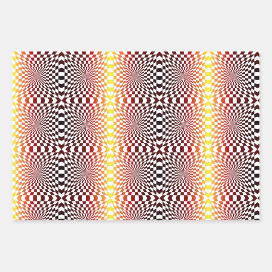 Geometrischer Stil der optischen Illusion im Schac Geschenkpapier Set (Vorderseite)