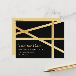 Geometrischer Stil Save the Date für den Goldumlau Ankündigungspostkarte