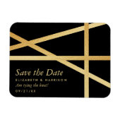 Geometrischer Stil Save the Date für den Goldumlau Magnet (Horizontal)