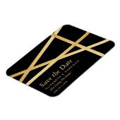 Geometrischer Stil Save the Date für den Goldumlau Magnet (Linke Seite)