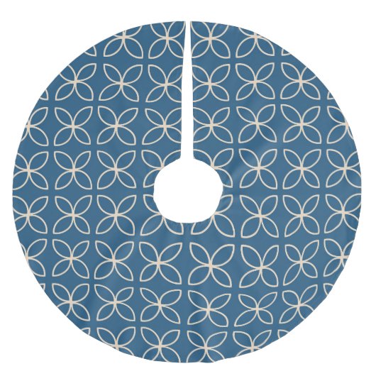 Geometrischer, stilvoller Vintager Hintergrund. Polyester Weihnachtsbaumdecke (Vorderseite)