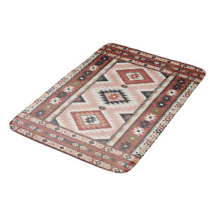 Geometrischer südwestlicher Stammes-Kilim in Terra Badematte