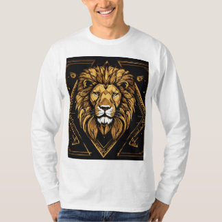 Geometrischer T - Shirt Lion Halftone: Dicke Textu