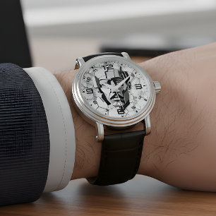 Geometrischer Tesla: Abstrakte visionäre Uhr