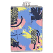 Geometrischer Tiger, Leopard: Kindermuster. Flachmann (Rückseite)