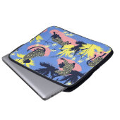 Geometrischer Tiger, Leopard: Kindermuster. Laptopschutzhülle (Vorne Knopf)