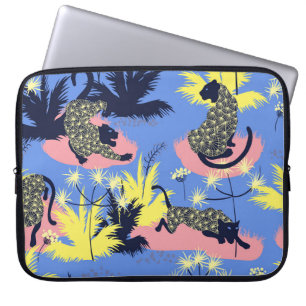Geometrischer Tiger, Leopard: Kindermuster. Laptopschutzhülle