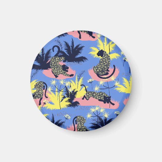 Geometrischer Tiger, Leopard: Kindermuster. Magnet (Vorne)