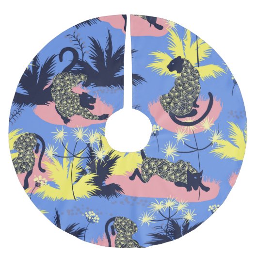 Geometrischer Tiger, Leopard: Kindermuster. Polyester Weihnachtsbaumdecke (Vorderseite)
