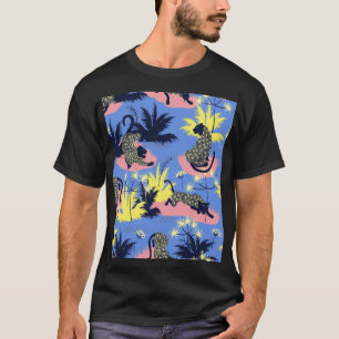 Geometrischer Tiger, Leopard: Kindermuster. T-Shirt