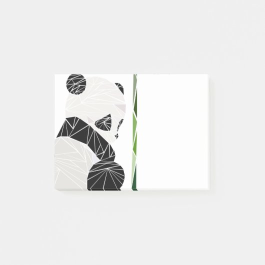 Geometrischer trauriger Panda Post-it Klebezettel (Vorderseite)