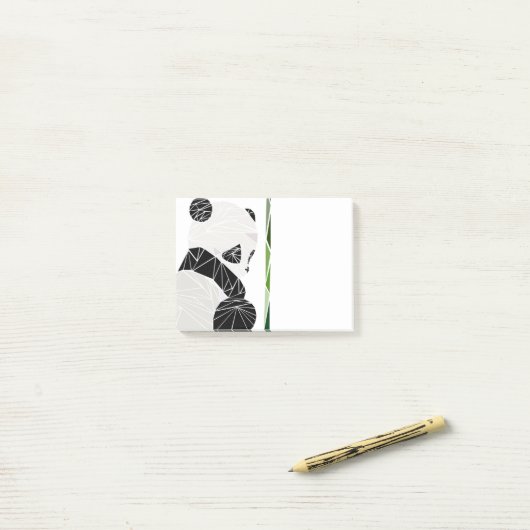 Geometrischer trauriger Panda Post-it Klebezettel (Auf Schreibtisch)