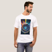 Geometrischer Trip glitch farbiger T - Shirt (Vorne ganz)