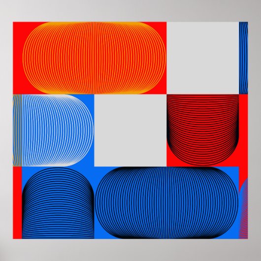 Geometrischer Übergang: abstraktes Vintages Muster Poster (Vorne)