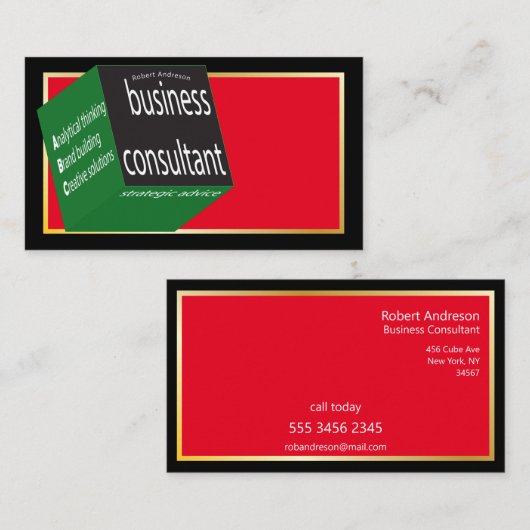 Geometrischer Unternehmensberater Phantastisch Bla Visitenkarte (Vorne/Hinten)