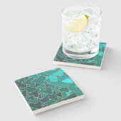 Geometrischer Untersetzer für Aquamarin- und Golds (Seitenansicht)