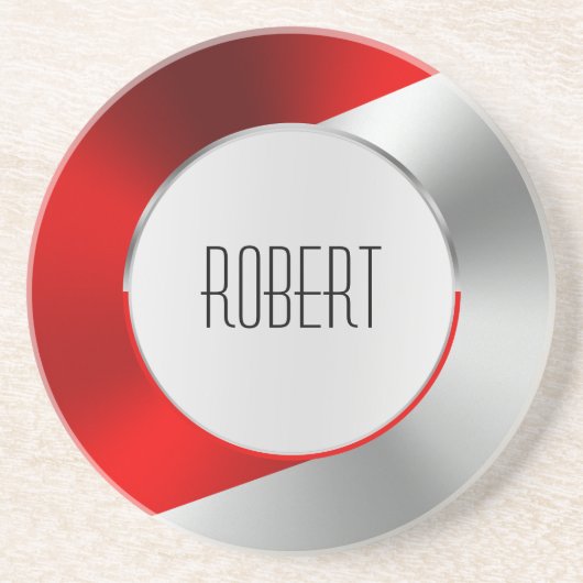 geometrischer Untersetzer für metallisches Rot und (Vorne)