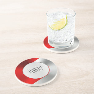 geometrischer Untersetzer für metallisches Rot und