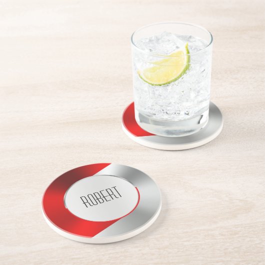 geometrischer Untersetzer für metallisches Rot und (Seite)