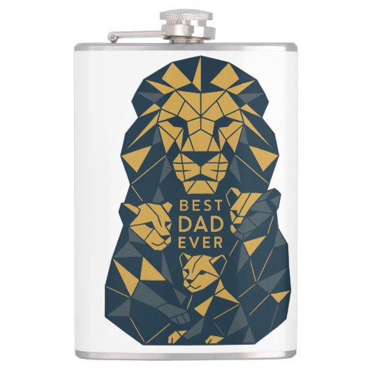 Geometrischer Vater mit Cubs Bester Vater Flachmann (Vorderseite)