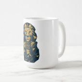 Geometrischer Vater mit Cubs Bester Vater Kaffeetasse (VorderseiteRechts)