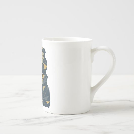 Geometrischer Vater mit Cubs Bester Vater Porzellantasse (Rechts)