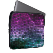 geometrischer Verlauf mit Hexagon Lila und blau-gr Laptopschutzhülle (Vorne Rechts)