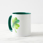 Geometrischer Vierblattklee-St.-Patricks-Tag-Beche Tasse (Vorderseite Links)