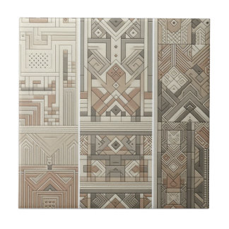 Geometrischer Vintage-Chic Haferbrei-Weichschwarz Fliese