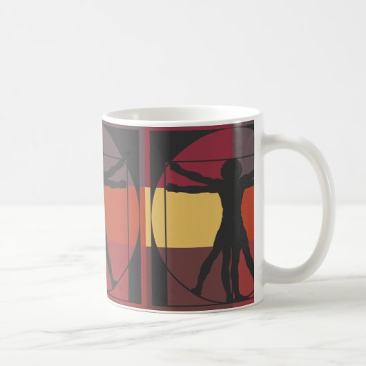 Geometrischer Vitruvian Mann Kaffeetasse (Rechts)