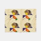 Geometrischer Vogel Fleecedecke (Vorderseite (Horizontal))